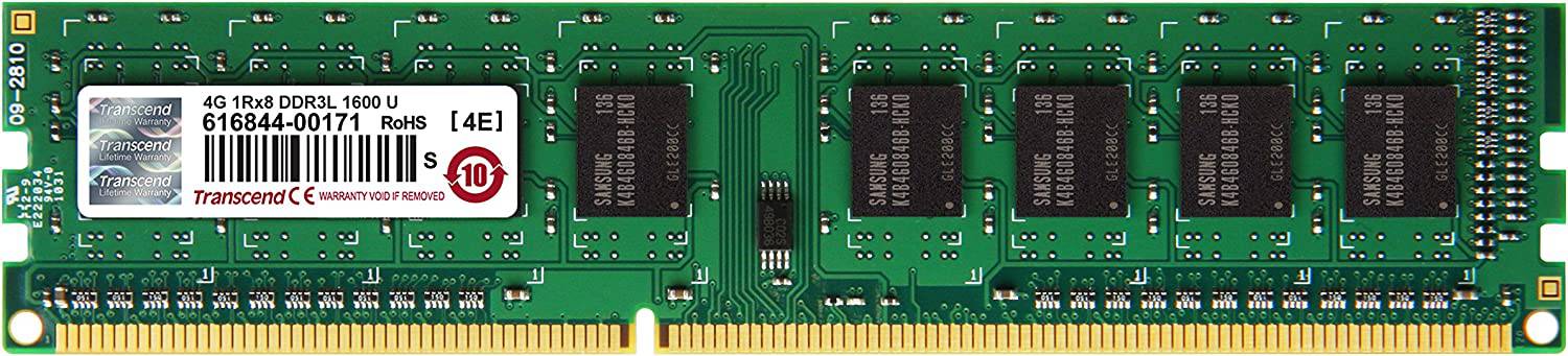 TRANSCEND 4GB DDR3L-1600 LOW VOLTAGE \ DUAL VOLTAGE DESKTOP U-DIMM 1.35V/1.5V